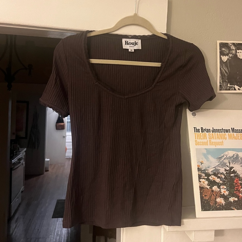 Rouje Giuia Jersey top in plum sz 38